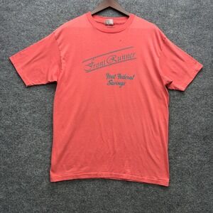 Hanes Fifty-Fifty T-Shirt‎ Mens XXL Coral Short Sleeve Single Stitch Vintage